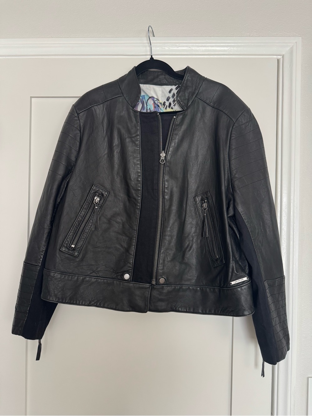 Peace Love World Black Leather Moto Jacket | Size 24W